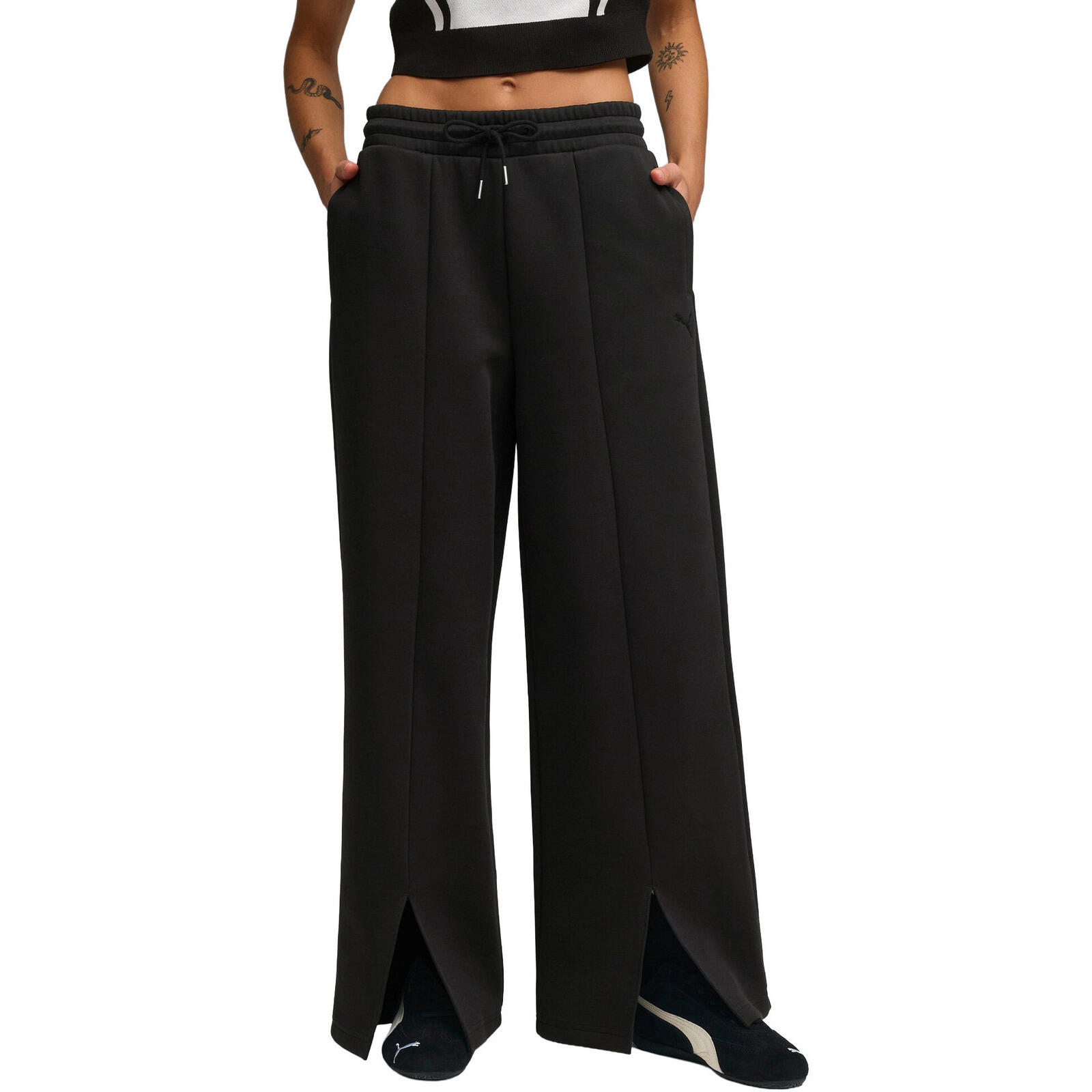 Puma - Pantalon Puma Wardrobe Ess Relaxed Pants Dk, Noir, Femmes - Pantalons - Noir - Decathlon