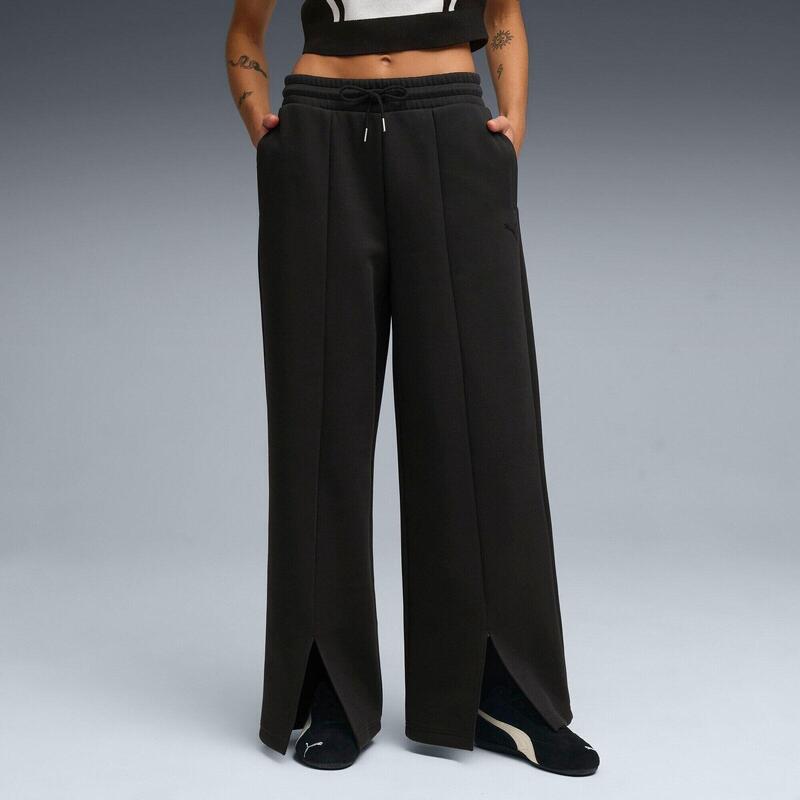 Pantaloni femei Puma Wardrobe Ess Relaxed Pants Dk, Negru