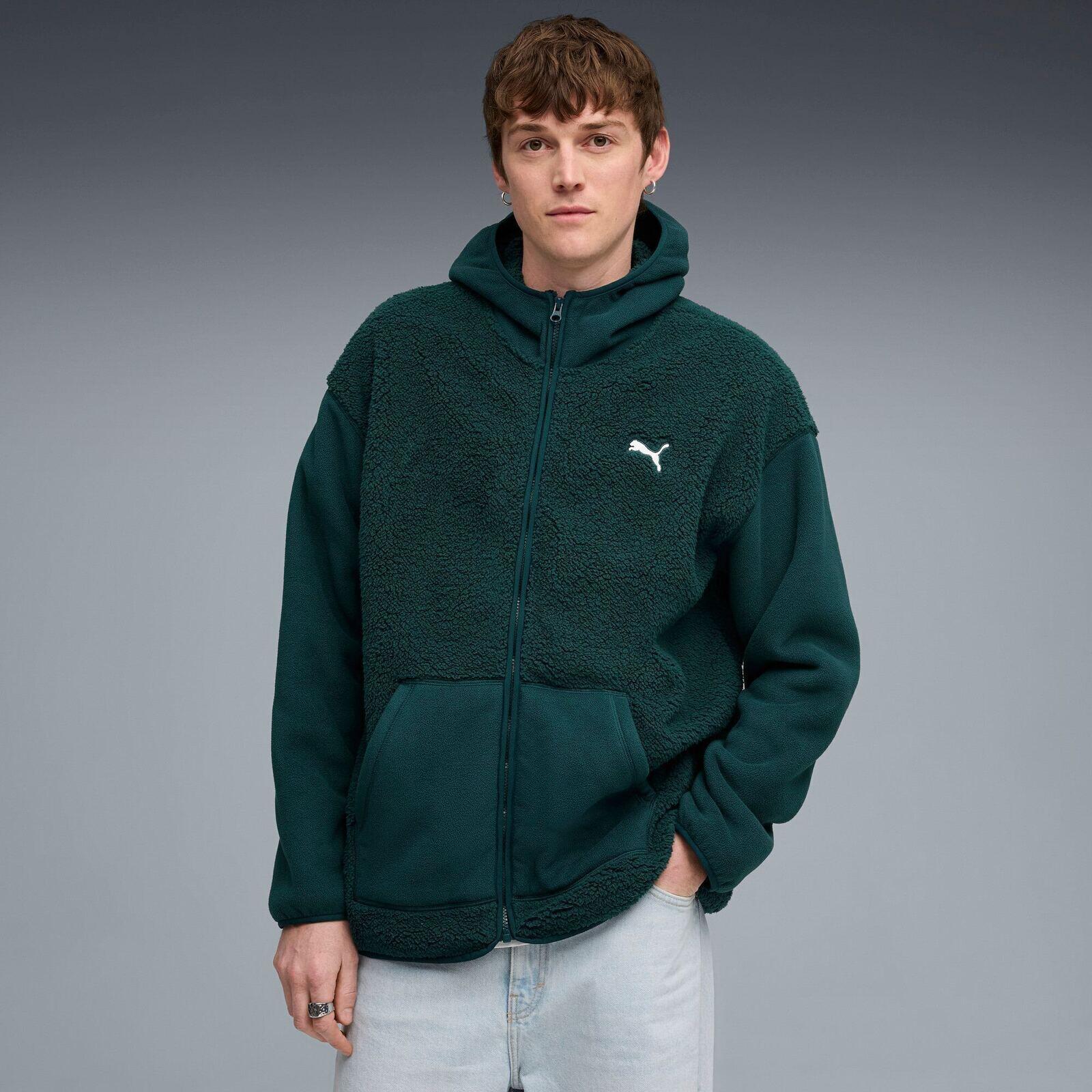 Capot Puma Ess Elevated Relaxed Winterized Full-zip, Vert, Hommes 3/5