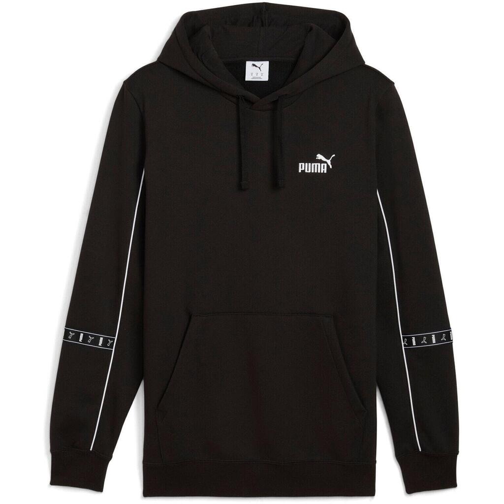 Hood Puma Ess Tape Layout Hoodie, Black, Unisex