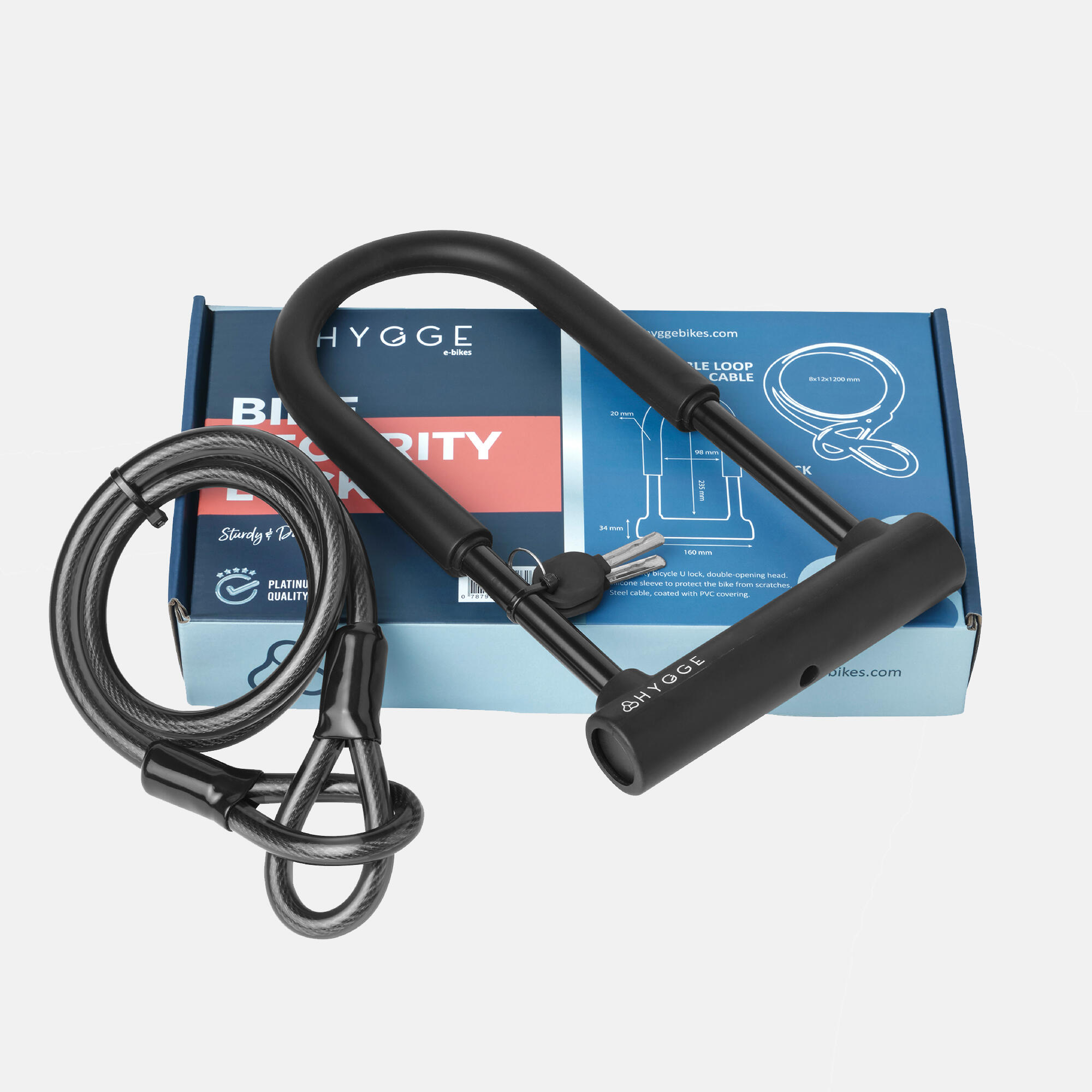 Lucchetto a U con cavo – Alta sicurezza per e-bike & biciclette 4/7
