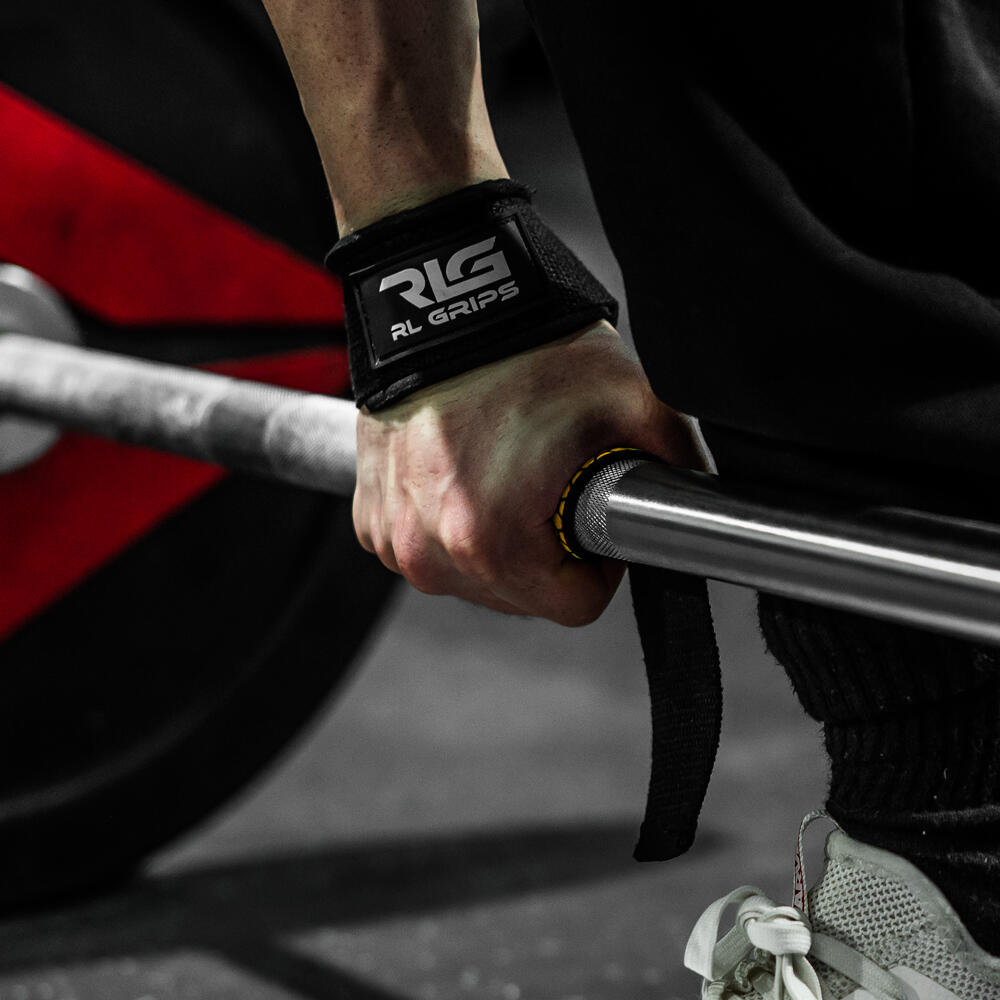 Straps Gym para Levantamiento de Pesas RL GRIPS Amarillo con Grip Antideslizante 2/7