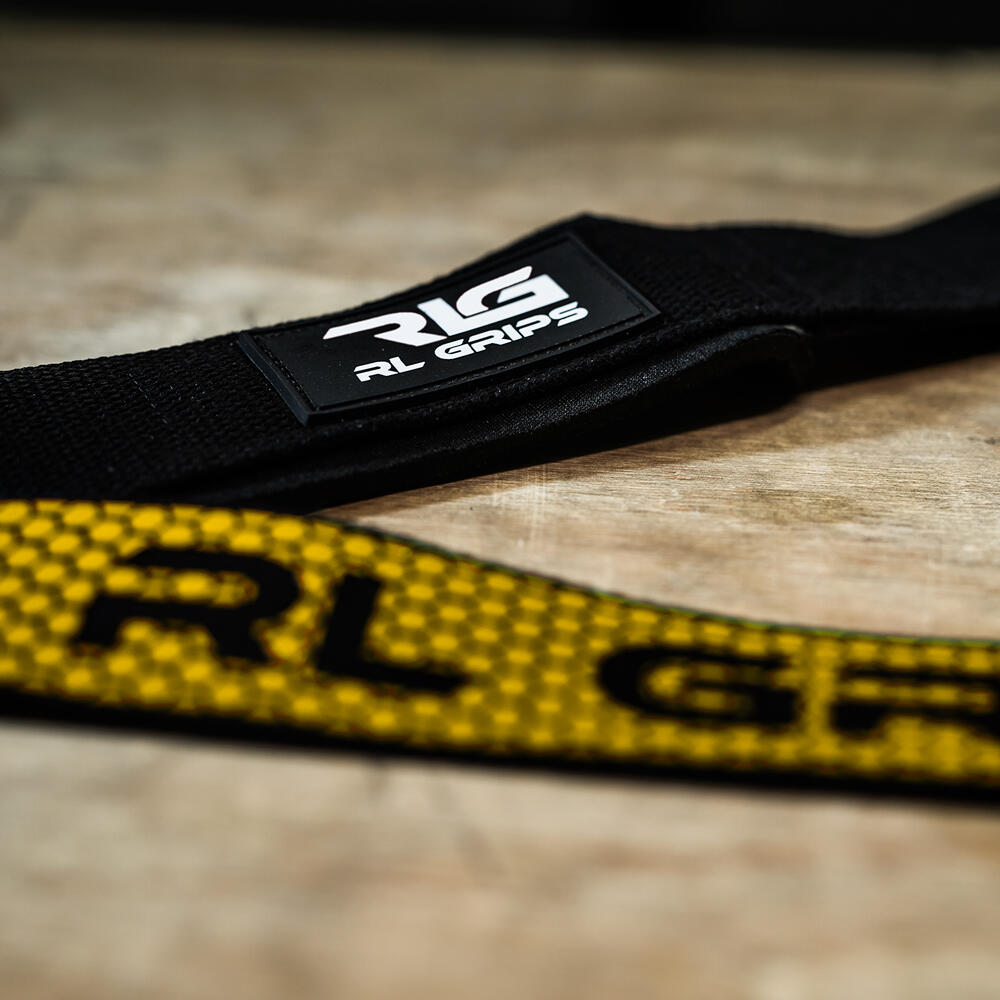 Straps Gym para Levantamiento de Pesas RL GRIPS Amarillo con Grip Antideslizante 6/7