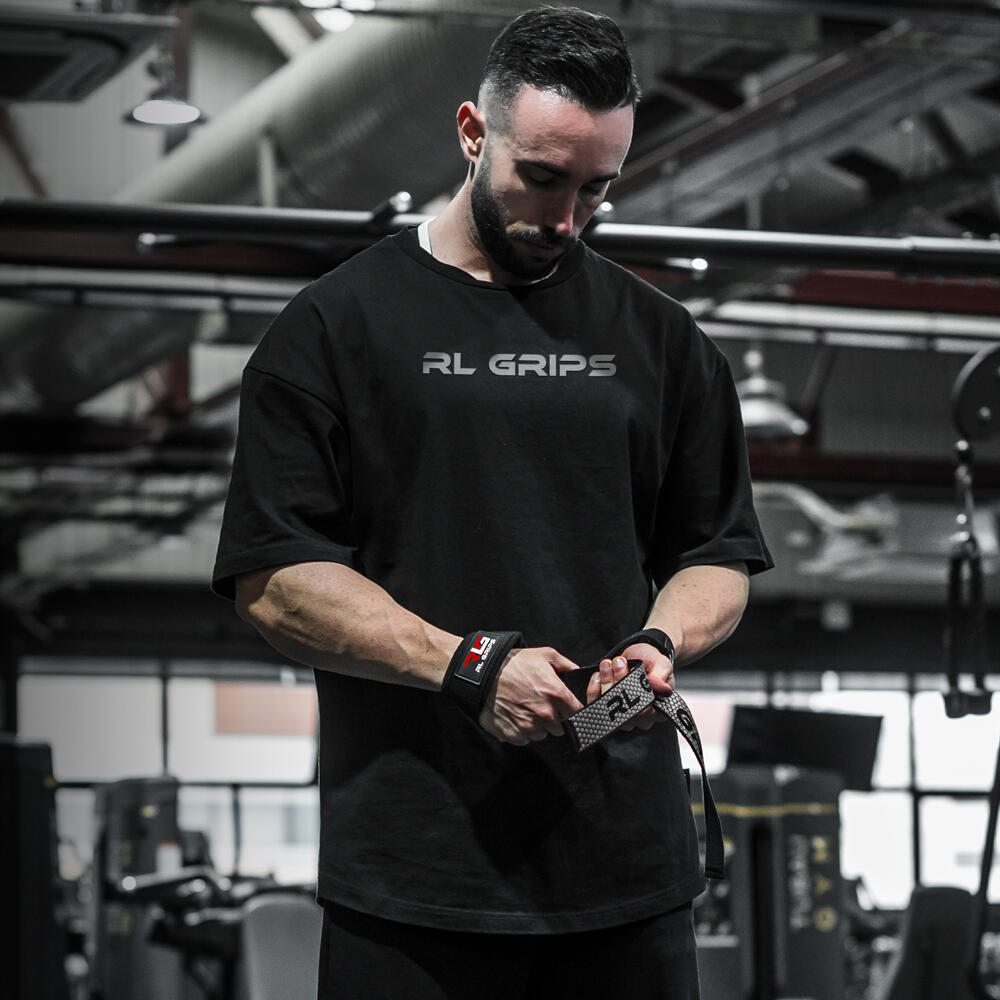 Straps Gym para Levantamiento de Pesas RL GRIPS Gris con Grip Antideslizante 3/7