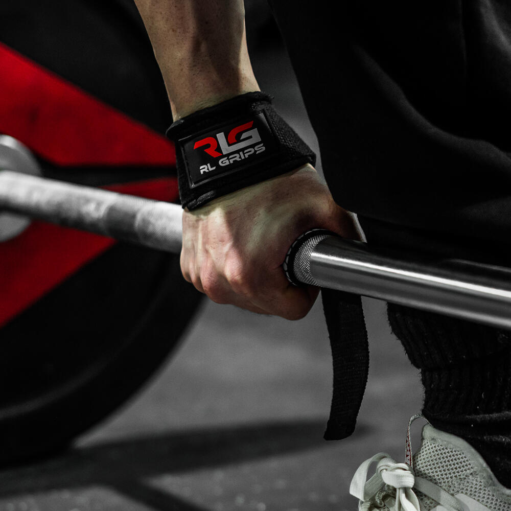 Straps Gym para Levantamiento de Pesas RL GRIPS Gris con Grip Antideslizante 2/7