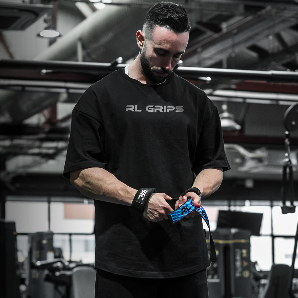 Straps Gym para Levantamiento de Pesas RL GRIPS Azul con Grip Antideslizante 3/7