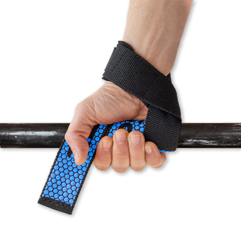 Straps Gym para Levantamiento de Pesas RL GRIPS Azul con Grip Antideslizante 5/7