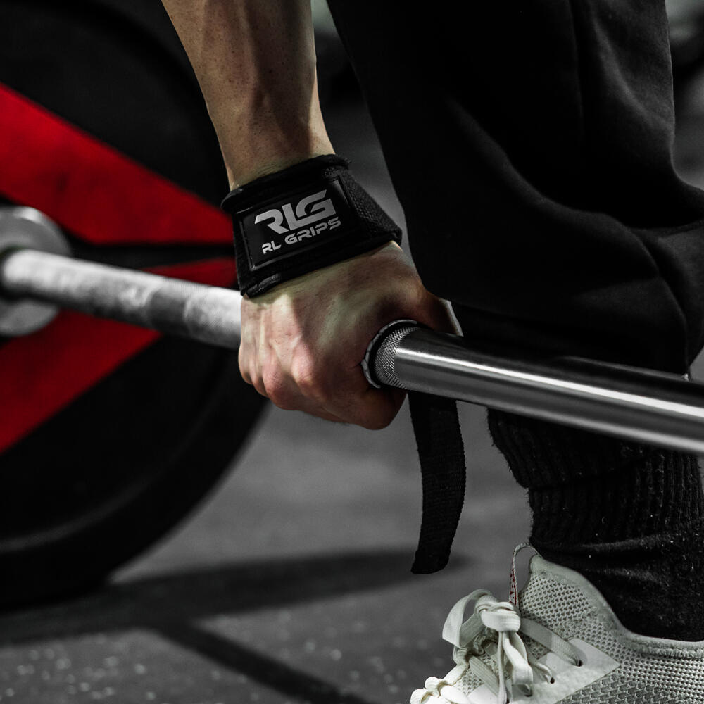 Straps de Musculación + Muñequeras de Gimnasio RL Grips Blanco y Negro 2/7