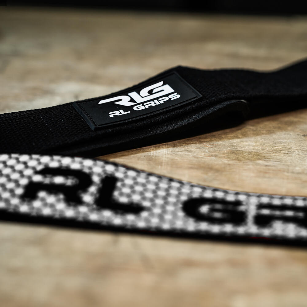 Straps Gym para Levantamiento de Pesas RL GRIPS Blanco con Grip Antideslizante 6/7