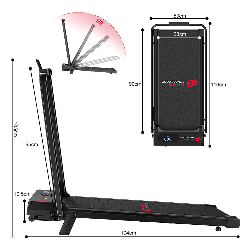Tapis de marche pliable, vitesse 1-6 km/h, inclinaison manuelle 5% 2/7