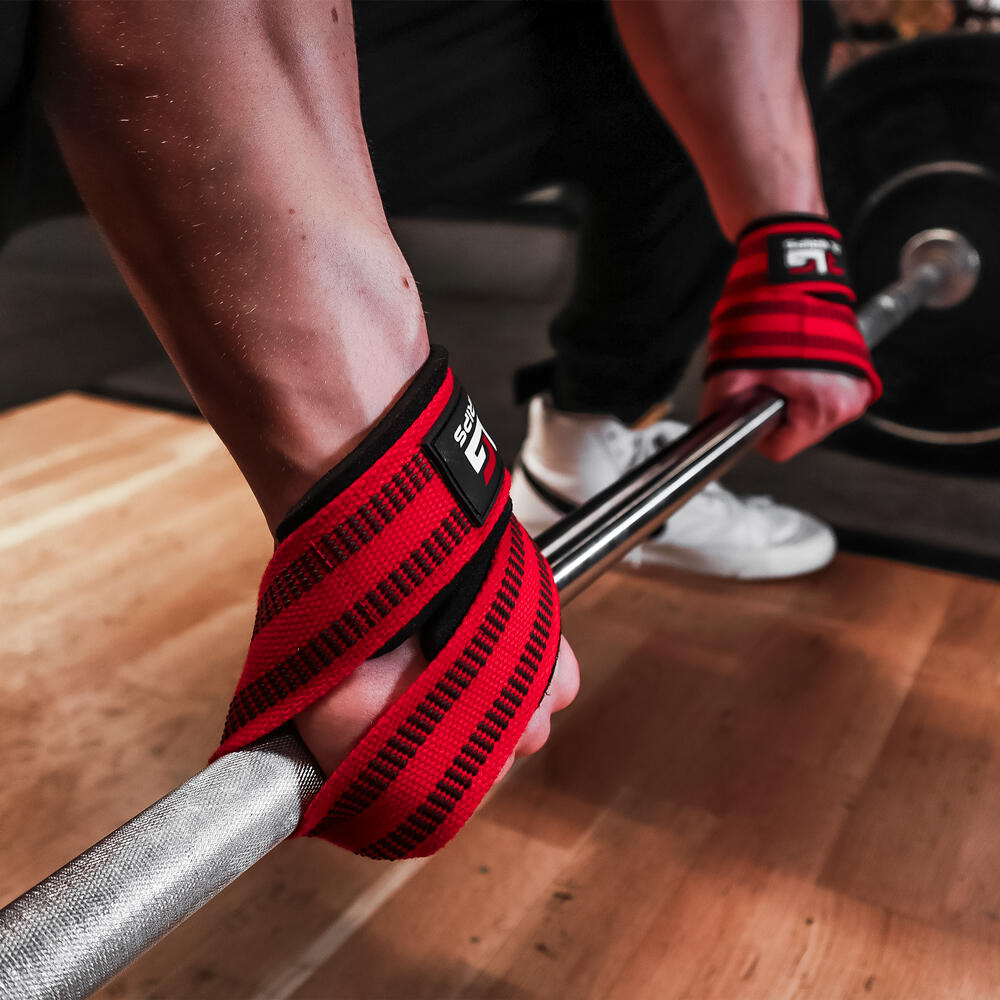 Straps de musculação. Correias de elevação RL GRIPS vermelhas em forma de 8 2/7
