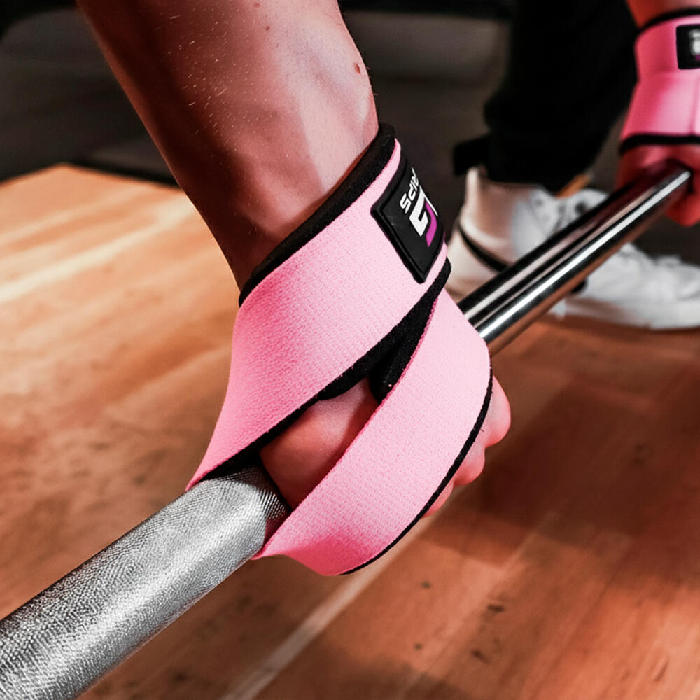 Straps de musculação. Correias de elevação RL GRIPS rosas em forma de 8 2/7