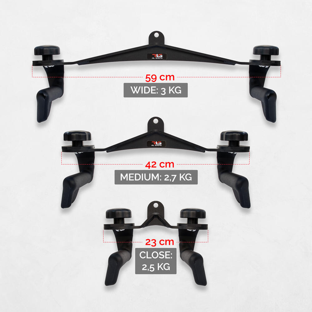 Pack Agarres de Espalda para Entrenamiento en Poleas Gimnasio - Jalones y Remos 5/6