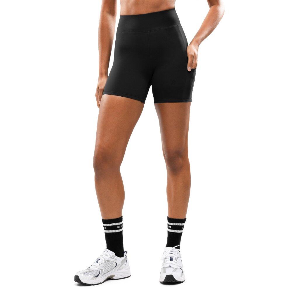 SIROKO Damen Fitness kurze trainingsleggings Ganges Black Schwarz