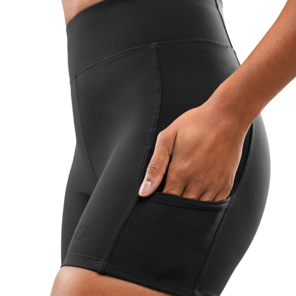 Damen Fitness kurze trainingsleggings Ganges Black Schwarz 4/6