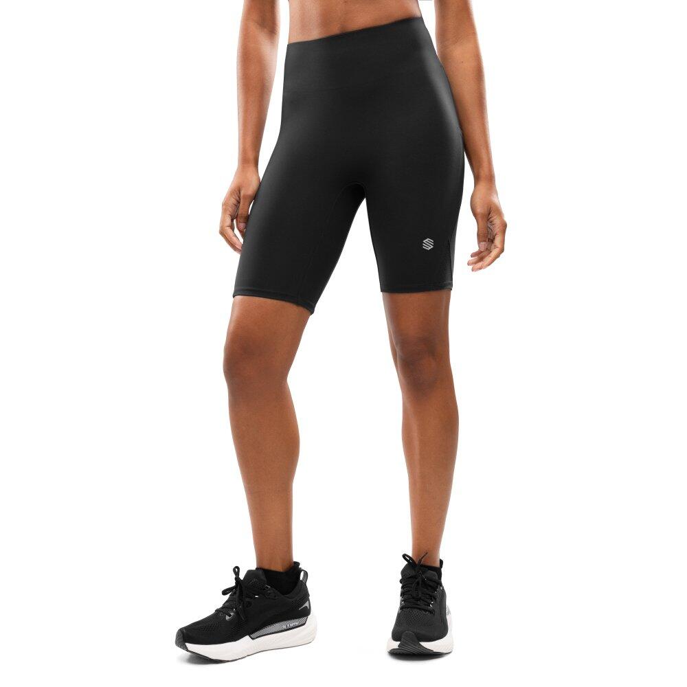 SIROKO Pantaloncini aderenti da corsa da donna Fitness Thames Black Nero