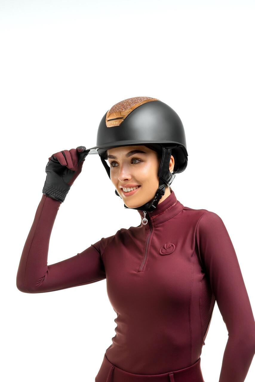 Kask jeździecki Golden Sparkling szeroki daszek Air Pump 2/4
