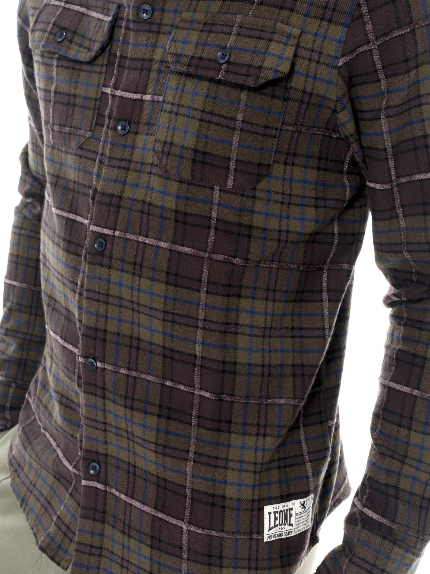 Chemise en flanelle imprimée logo Leone 1947 Vintage Dept. pour homme, taille L 3/5