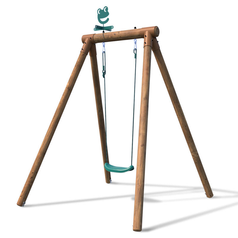 Portique simple une place en bois rond HANNA 1/5