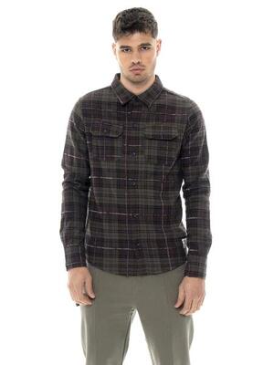 Leone 1947 Vintage Dept. Flanellhemd für Herren mit großem Logo-Print