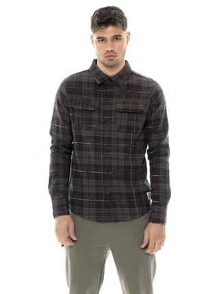 Leone 1947 Vintage Dept. Flanellhemd für Herren mit großem Logo-Print