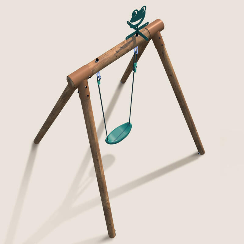Portique simple une place en bois rond HANNA 5/5