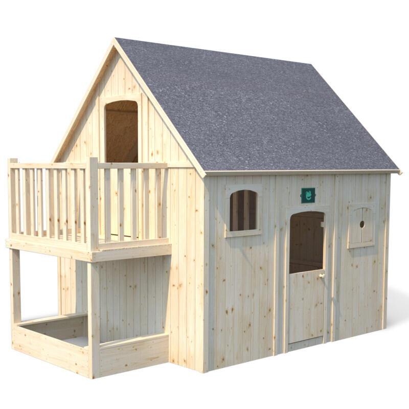 Cabane en bois sur pilotis avec mezzanine et bac à sable DUPLEX 1/5