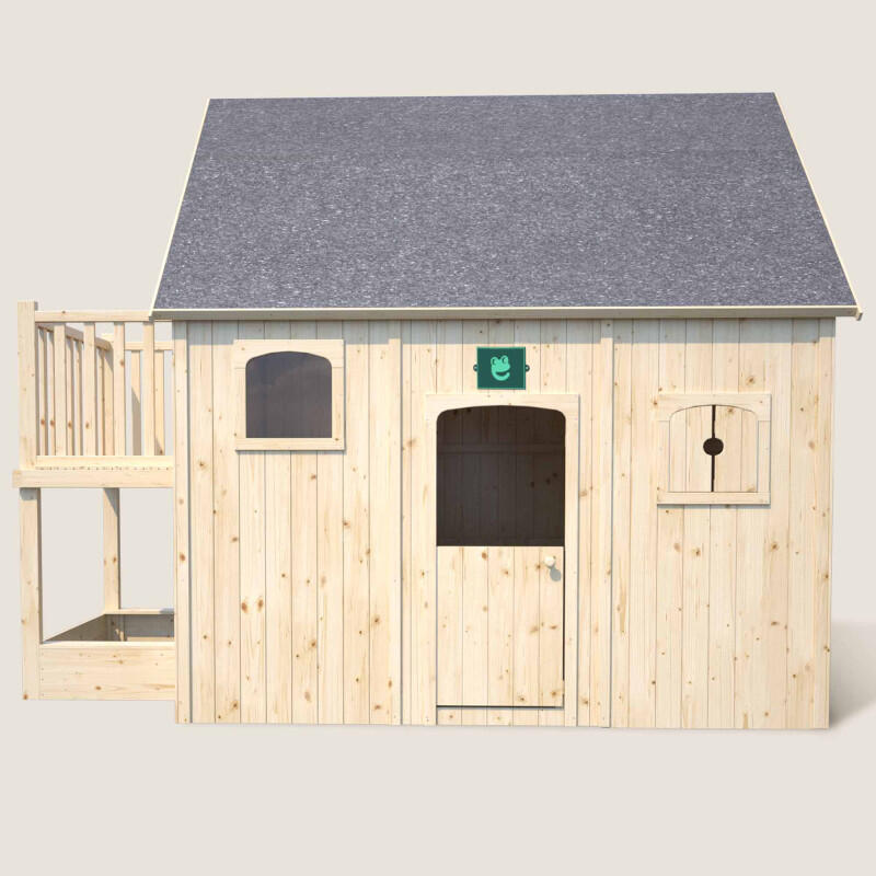 Cabane en bois sur pilotis avec mezzanine et bac à sable DUPLEX 3/5