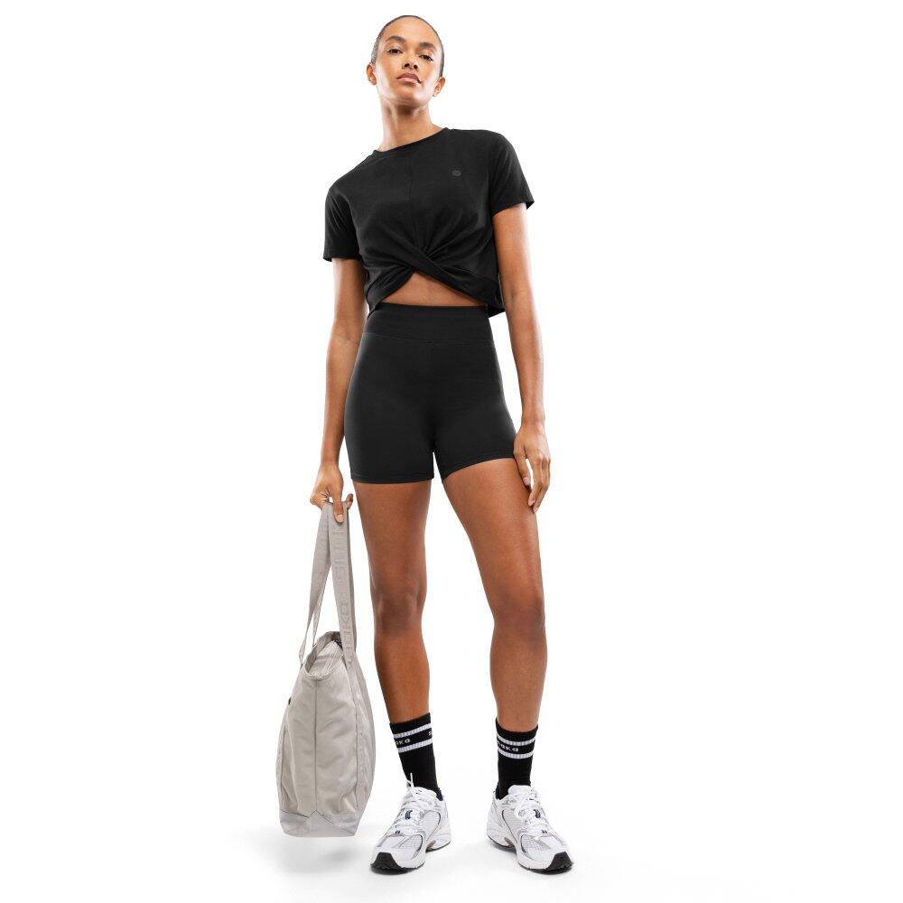 T-shirt sport à nœud torsadé femme Fitness Space Black Noir 3/6