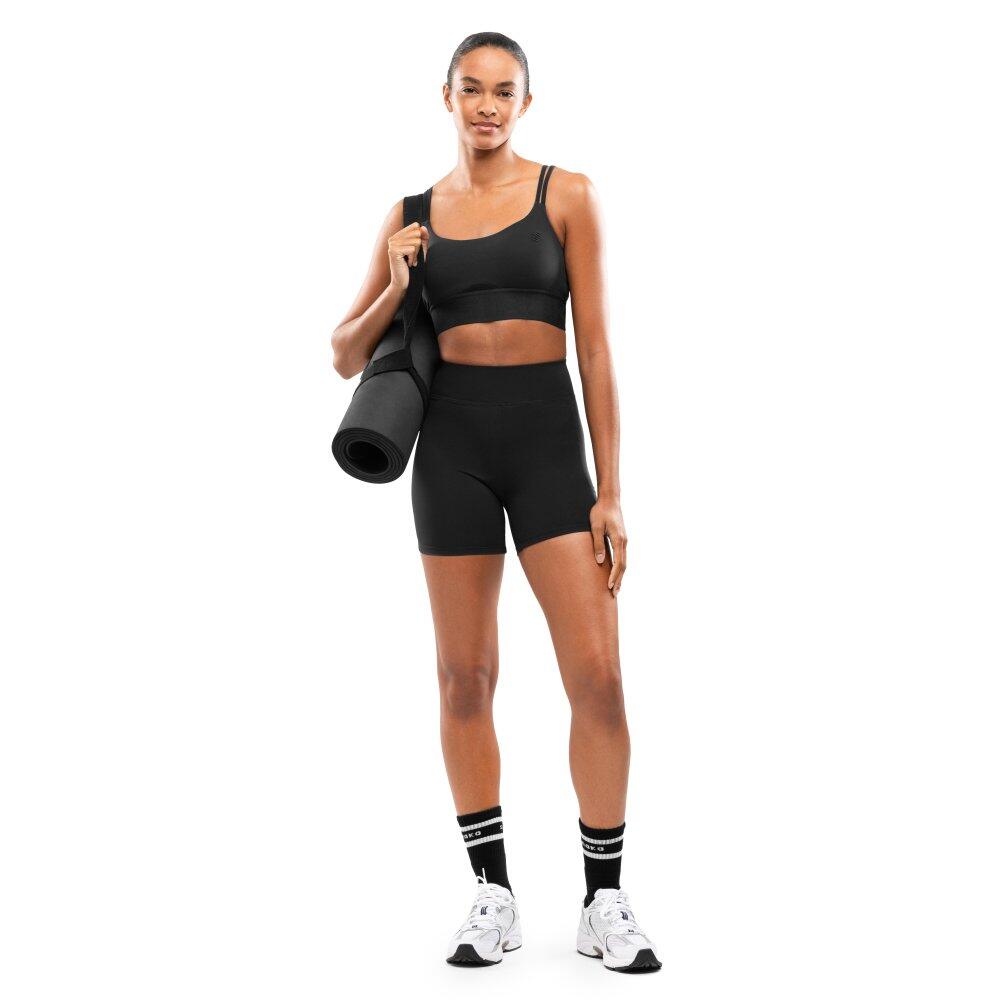 Damen Fitness kurze trainingsleggings Ganges Black Schwarz 3/6