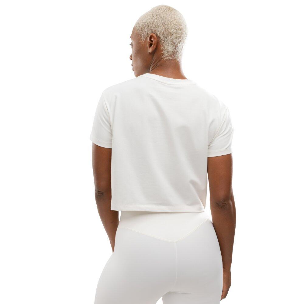 Camiseta deportiva manga corta nudo mujer fitness Space White Blanco 2/7