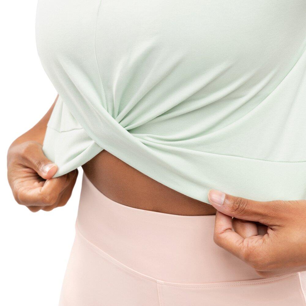 Damen Fitness sport-t-shirt twist-detail Space Green Grün 4/6