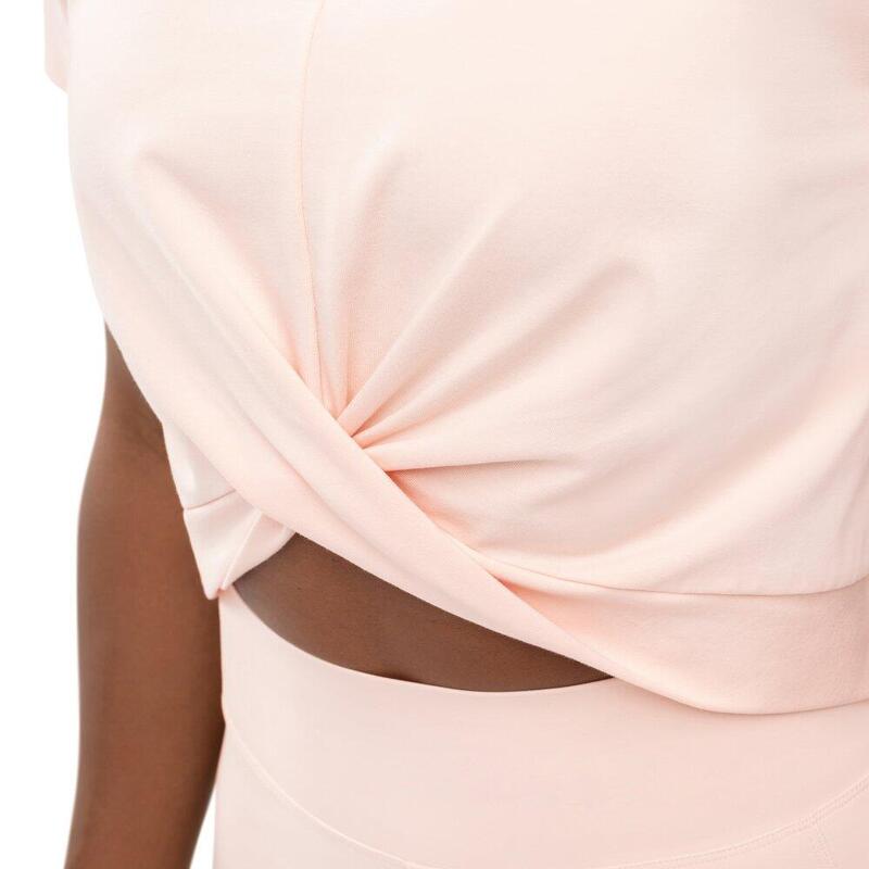 Dámské sportovní tričko twist knot Space Pink