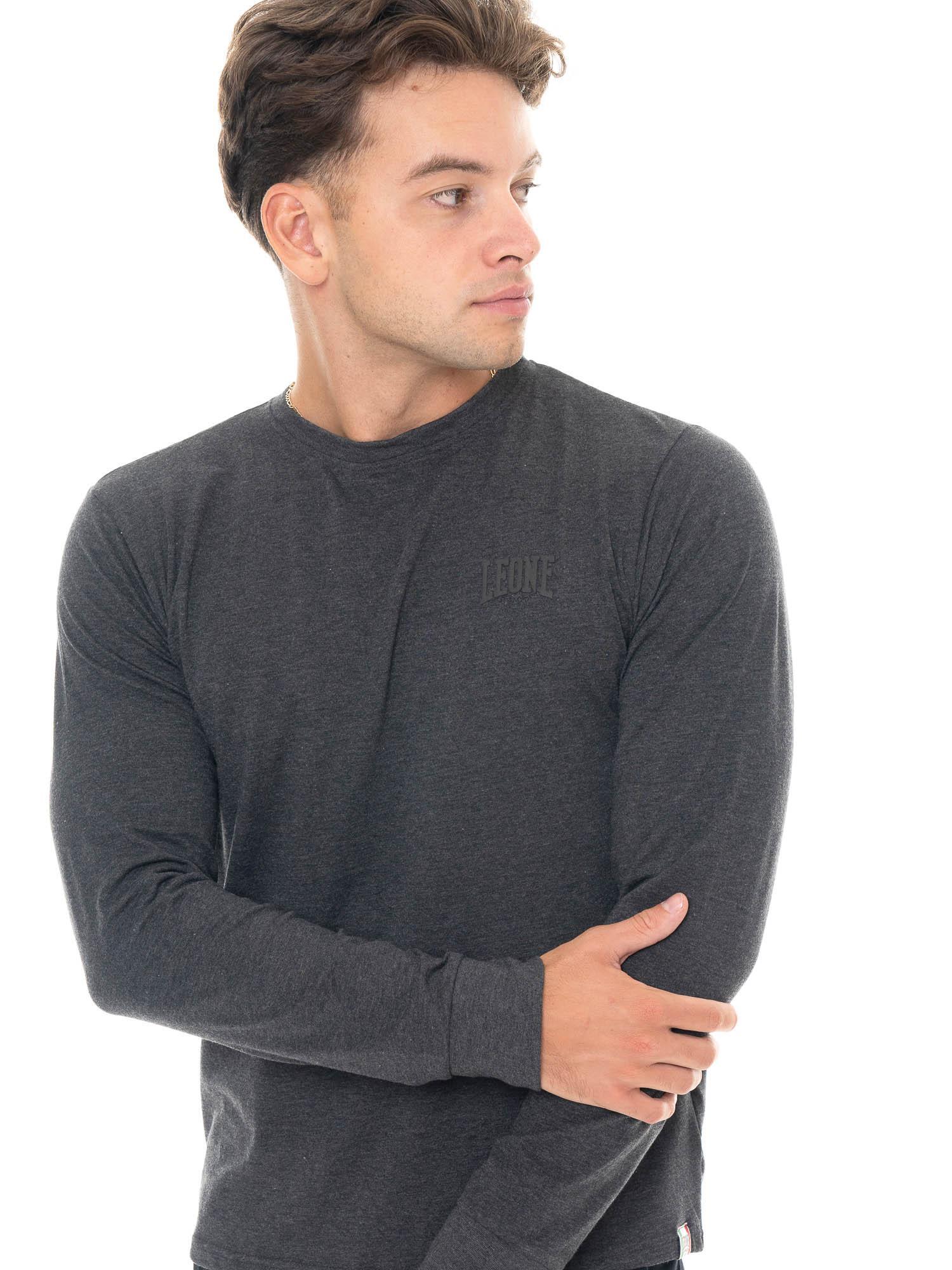 T-shirt en coton stretch à manches longues avec grand logo « Basic » pour hommes 5/7