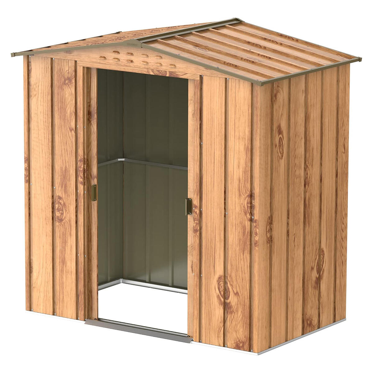 Caseta jardín Top Venus 6×4 metal imitación madera 3/4