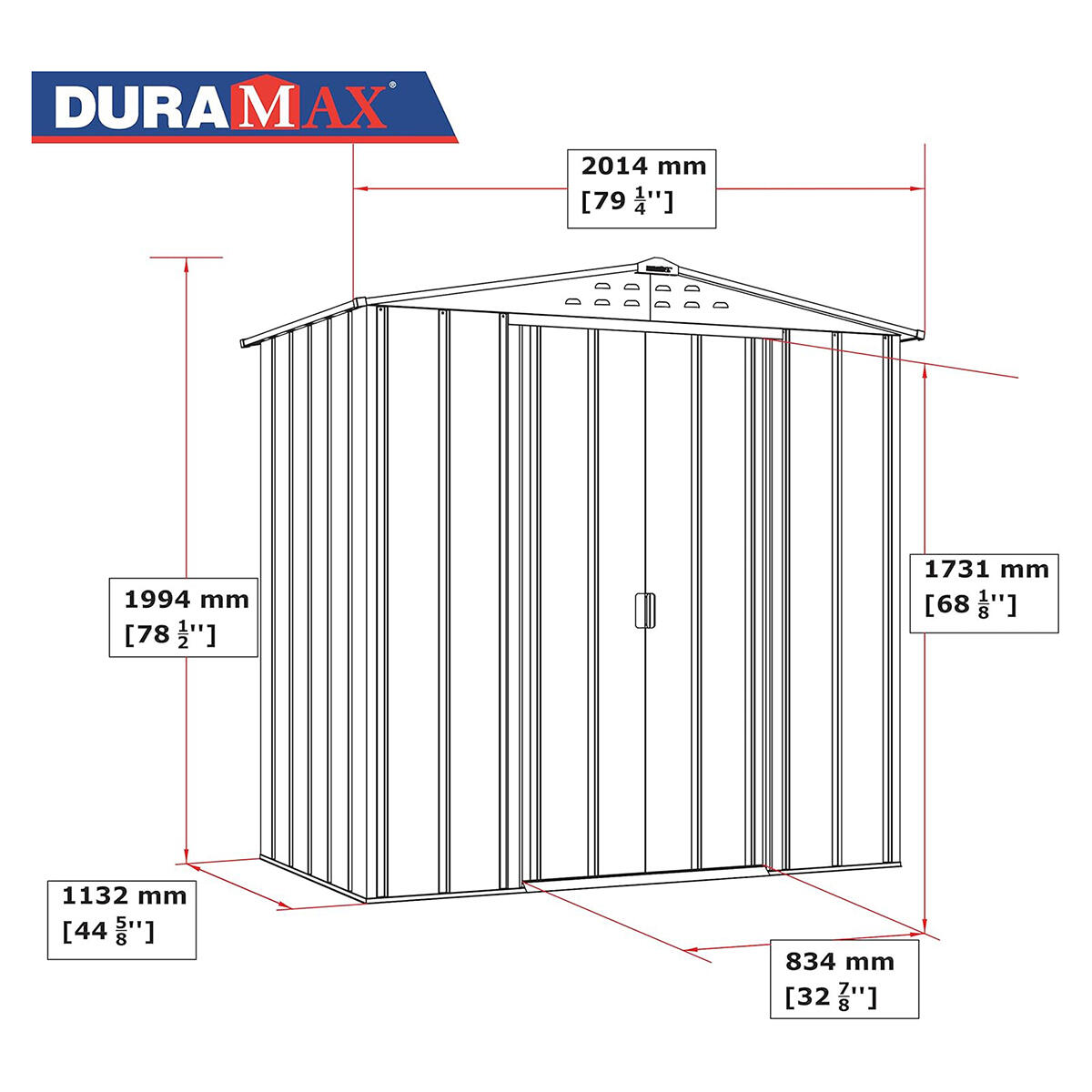 Caseta jardín Top Venus 6×4 metal imitación madera 4/4
