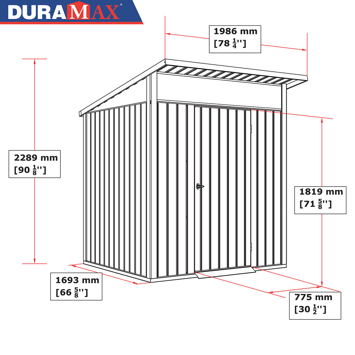 Caseta jardín Palladium 6×5 metal gris plata 3/7