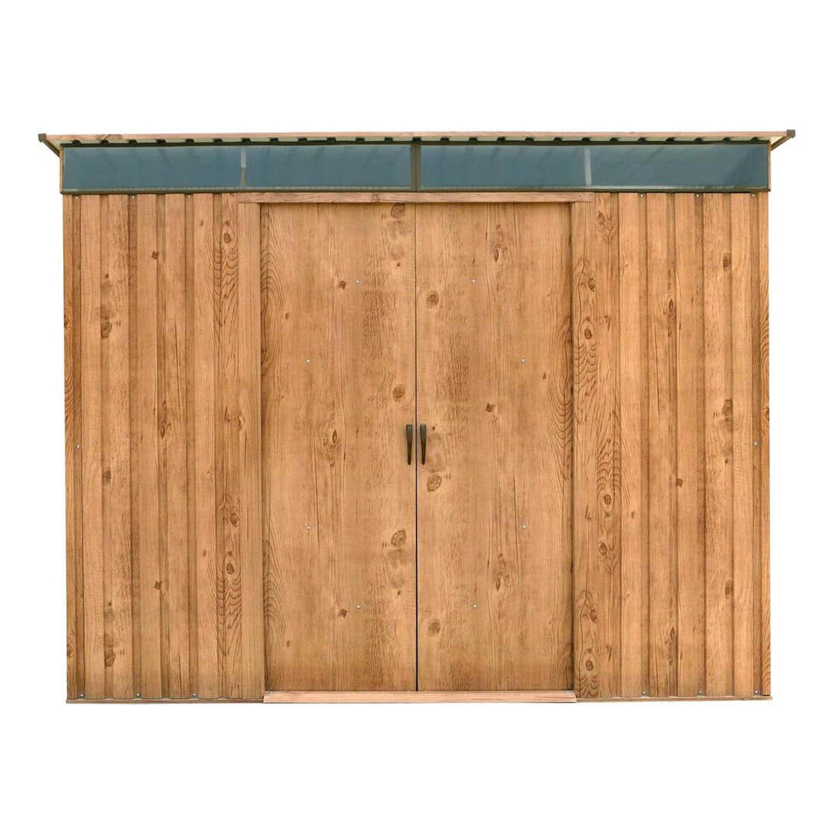 Caseta jardín Top Shed Pentroof 8×6 metal imitación madera 3/4