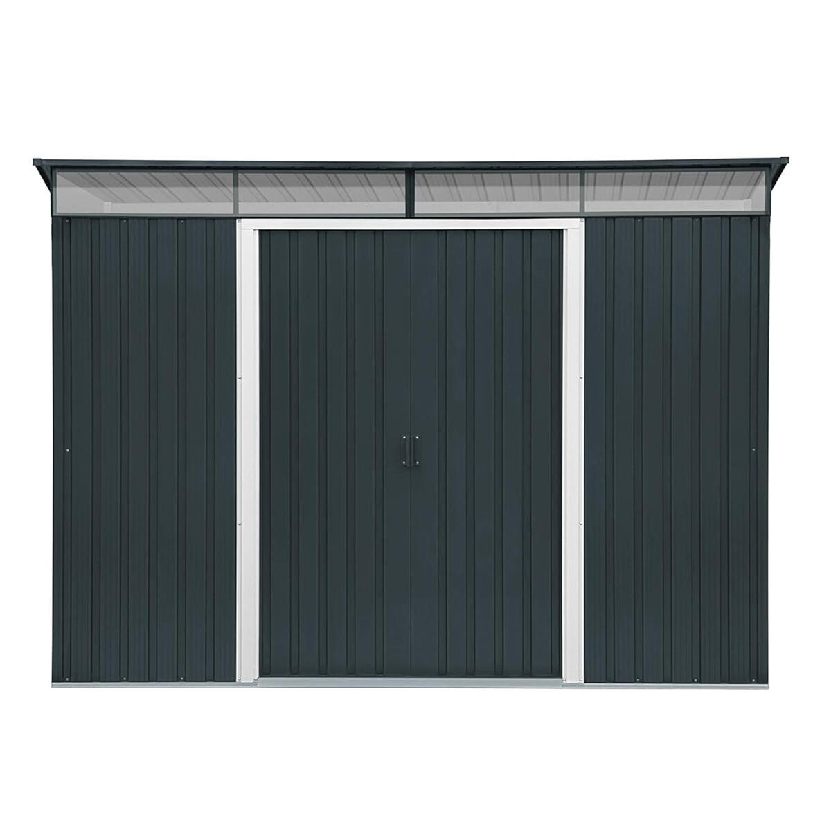 Caseta jardín Top Shed Pentroof 8×6 metal gris antracita 3/7