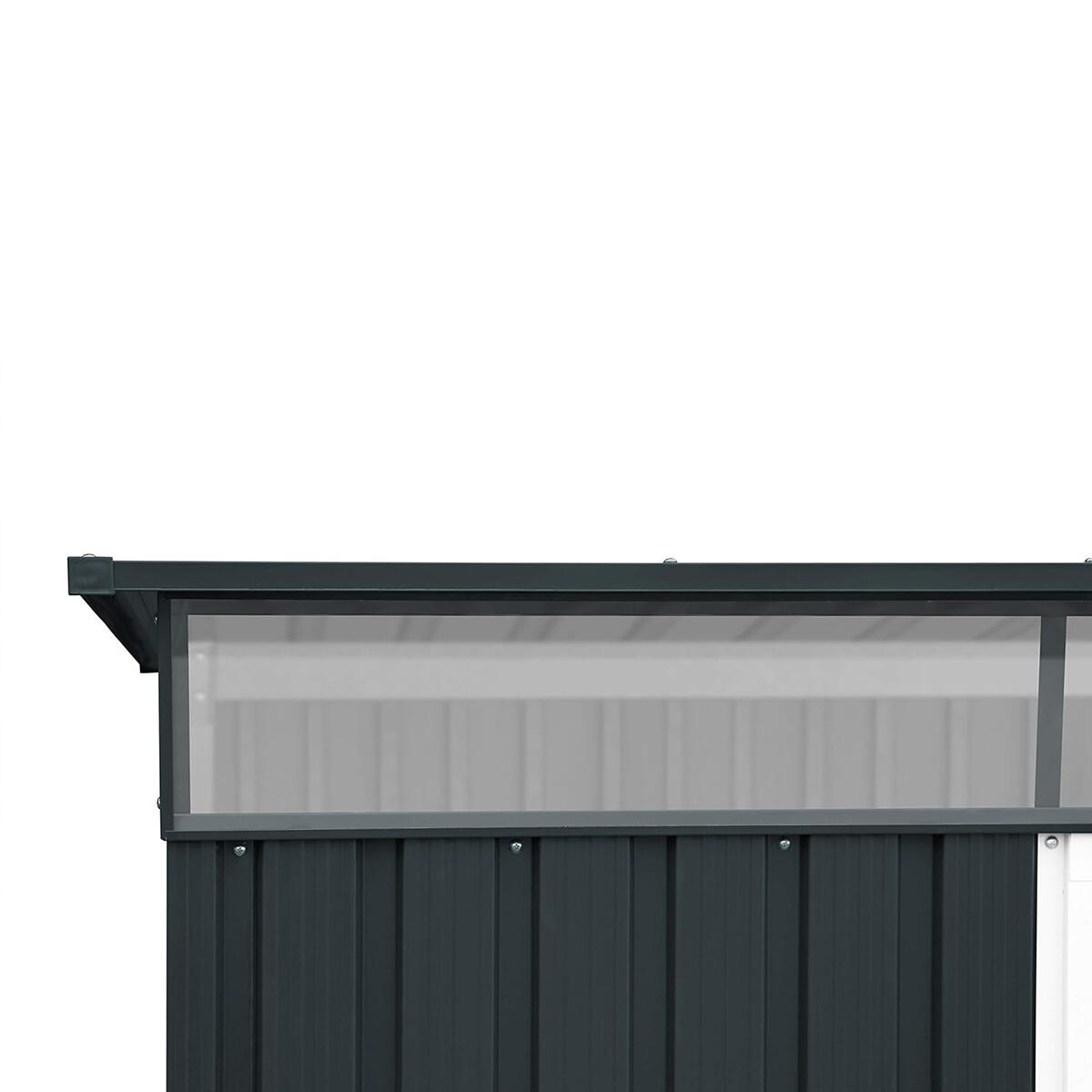 Caseta jardín Top Shed Pentroof 8×6 metal gris antracita 7/7