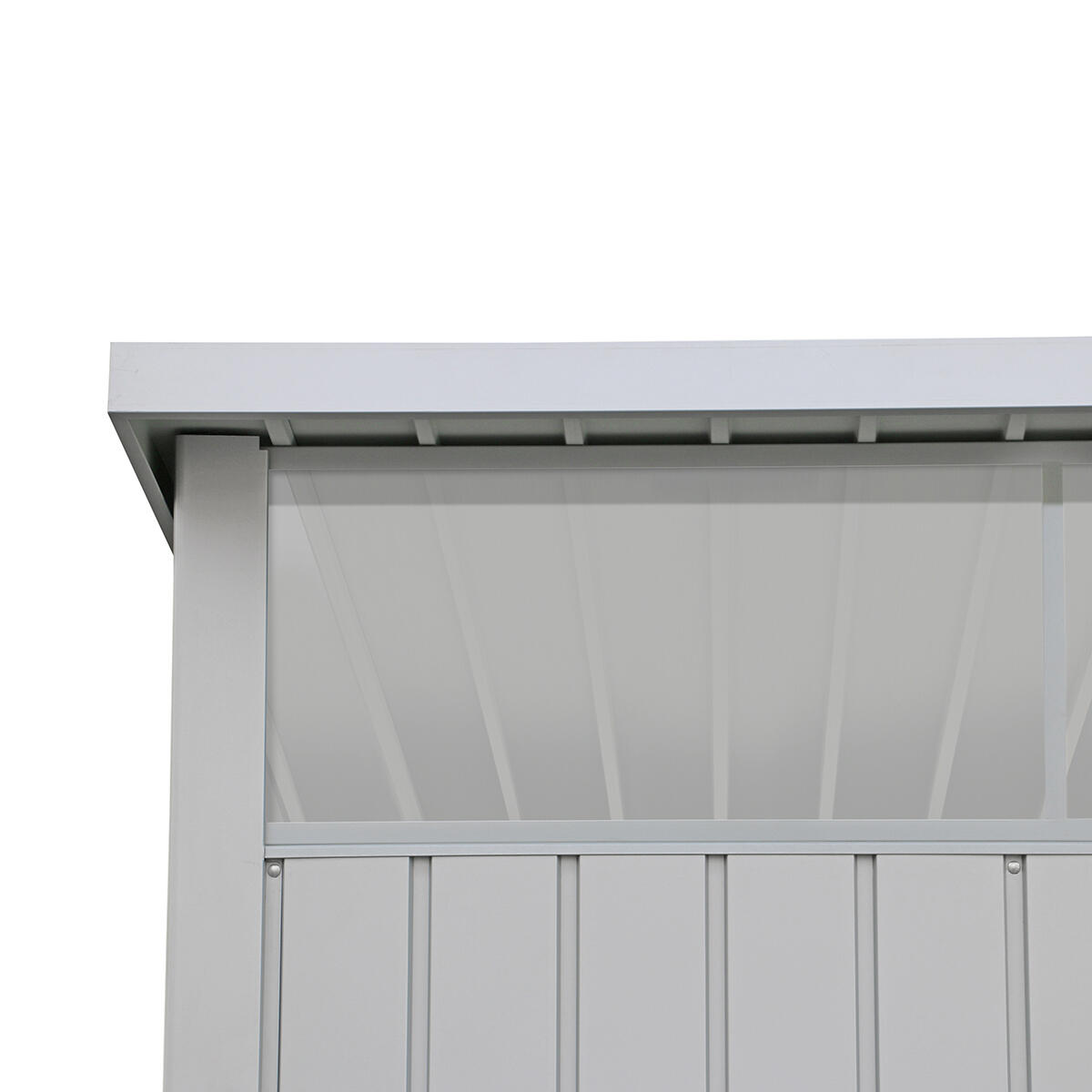 Caseta jardín Palladium 6×5 metal gris plata 5/7
