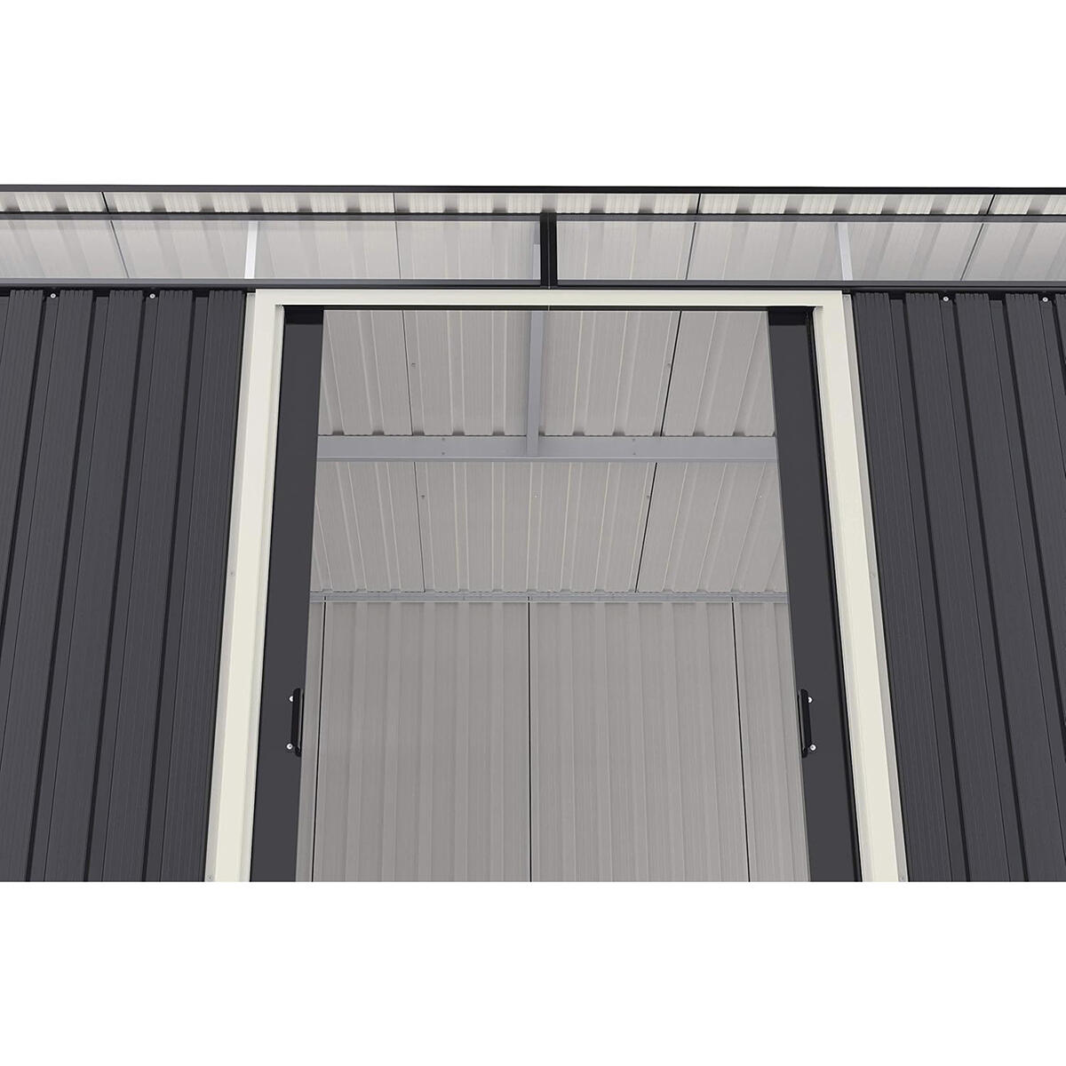 Caseta jardín Top Shed Pentroof 8×6 metal gris antracita 5/7