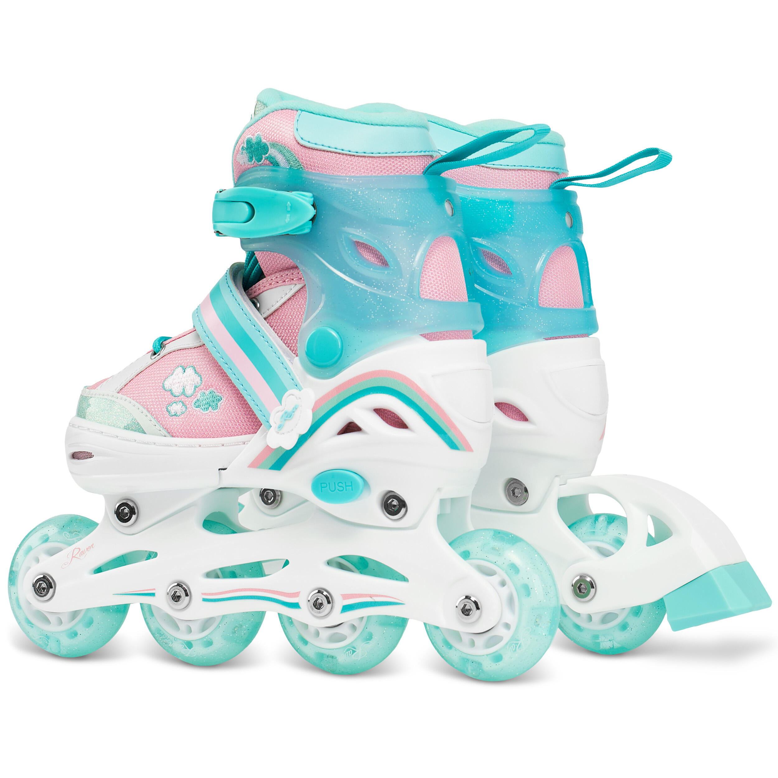 Patines Ajustable 4en1 Hockey Rueda LED Zoya Menta 3/6