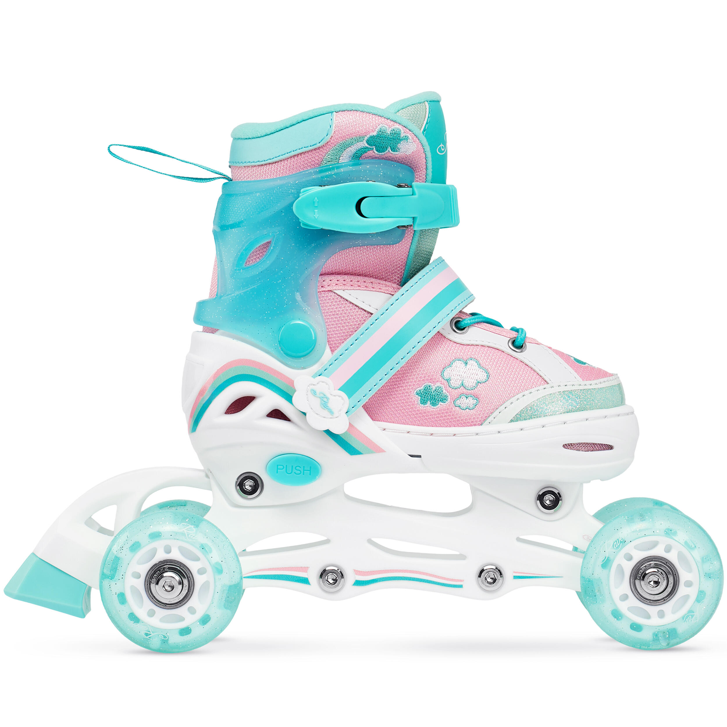 Patines Ajustable 4en1 Hockey Rueda LED Zoya Menta 6/6