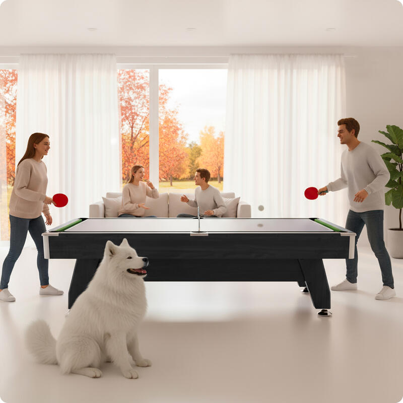 Masă biliard 9ft Thunder, accesorii air hockey, tenis de masă