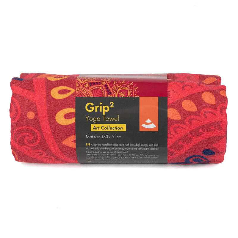 Prosop de yoga GRIP Mandala Ro?u 183 x 61 cm