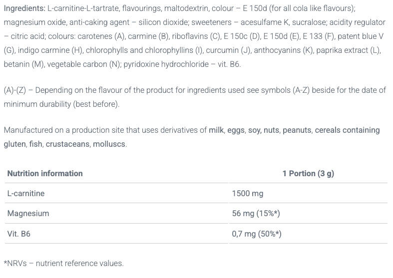 L-carnitine - L-carnitine Xplode Poeder (300g) - Oranje 3/3