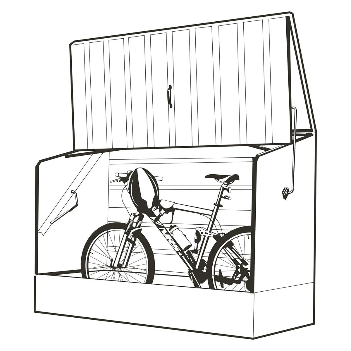 Guardabicis metálico 196x89x133 cm para 3 bicicletas 6/6