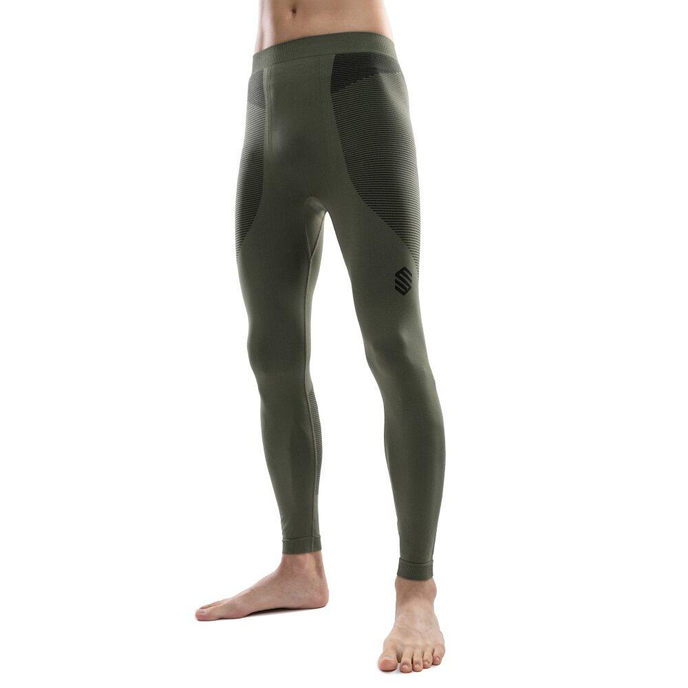 Men Winter sports compression base layer pants Method Green