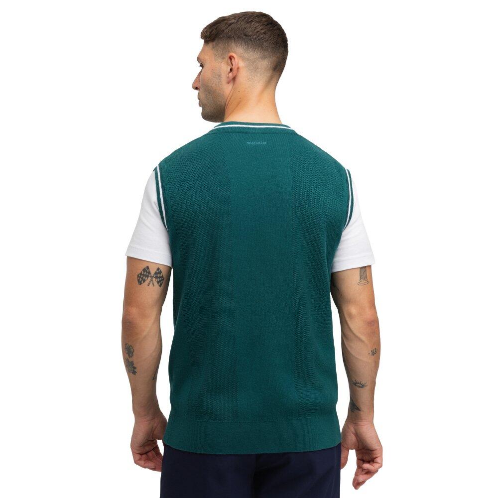 Chaleco punto golf cuello de pico hombre Carnoustie Teal Verde 2/7